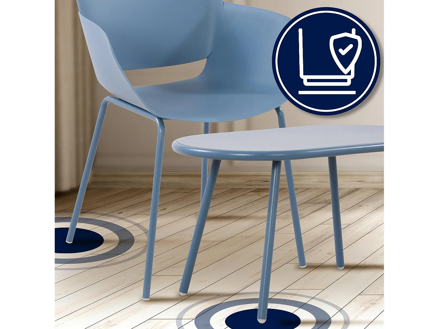 Ensemble de jardin - Table + 4 Chaises - Velvena