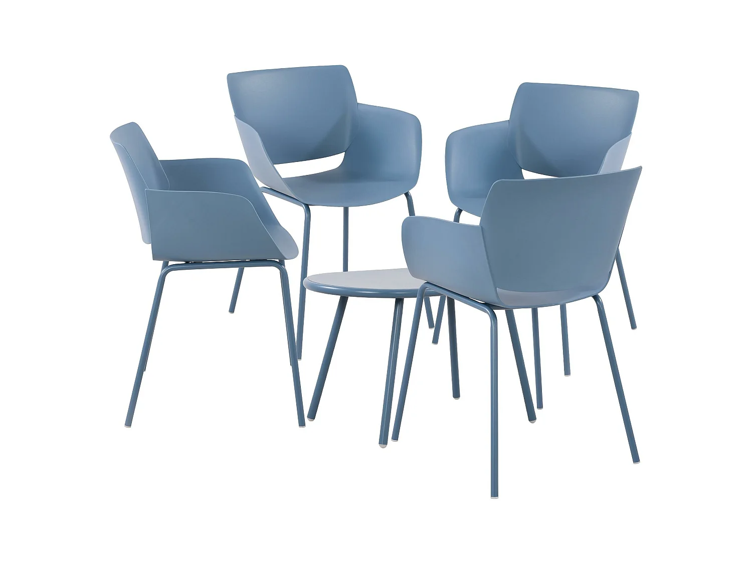 Ensemble de jardin - Table + 4 Chaises - Velvena