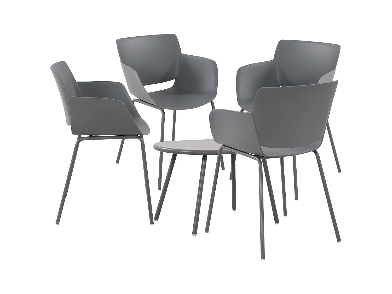 Ensemble de jardin - Table + 4 Chaises - Velvena