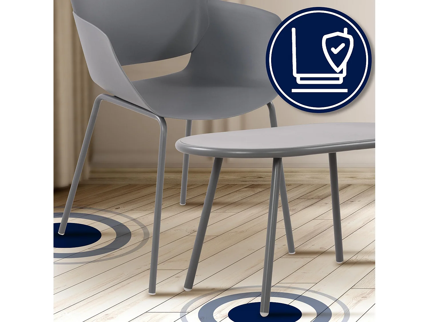 Ensemble de jardin - Table + 4 Chaises - Velvena