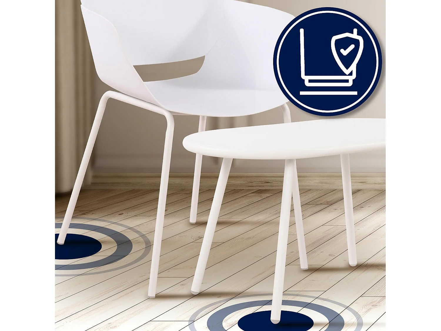 Ensemble de jardin - Table + 4 Chaises - Velvena