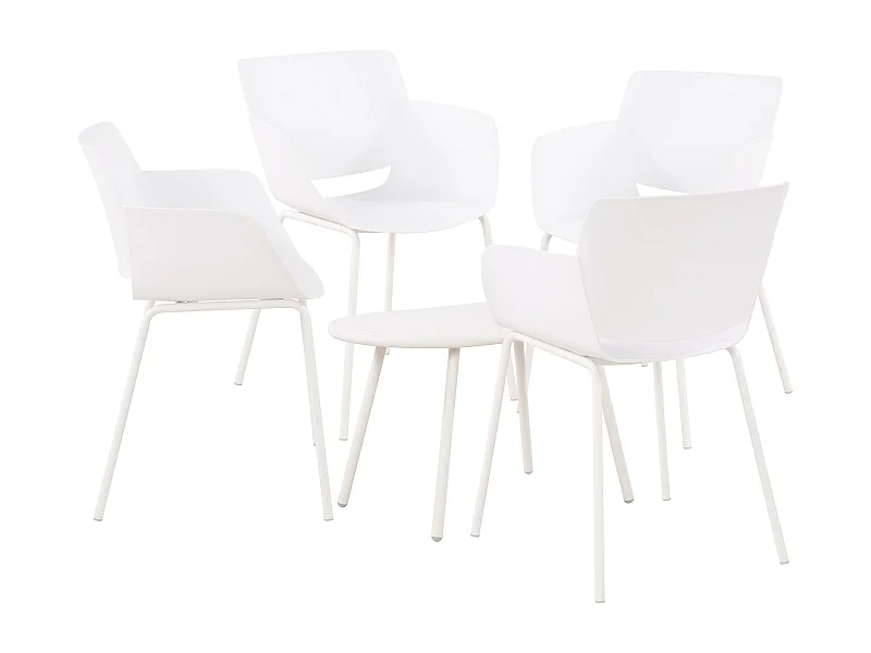 Ensemble de jardin - Table + 4 Chaises - Velvena