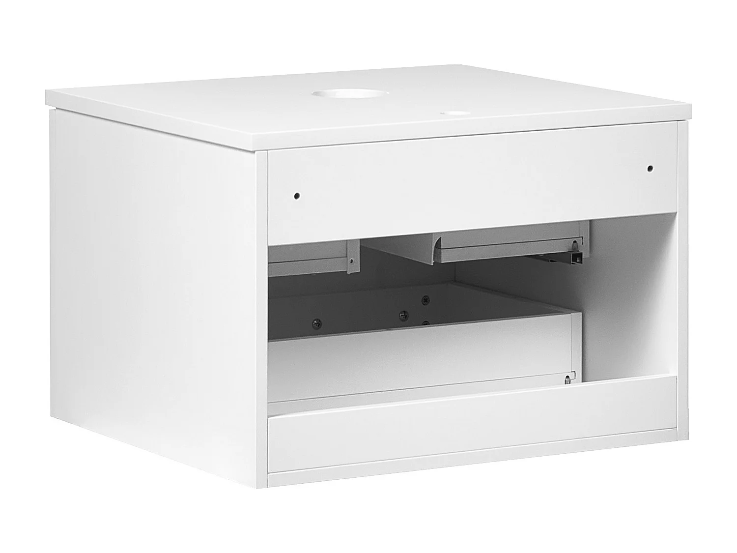 Waschbeckenunterschrank 60 x 52 cm weiß mit Schubladen Hängeschrank Bad Alzira