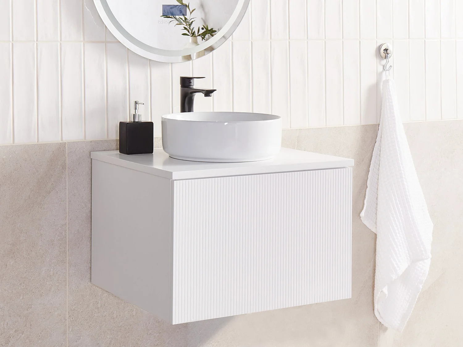 Meuble lavabo mural ALZIRA 60 cm Blanc