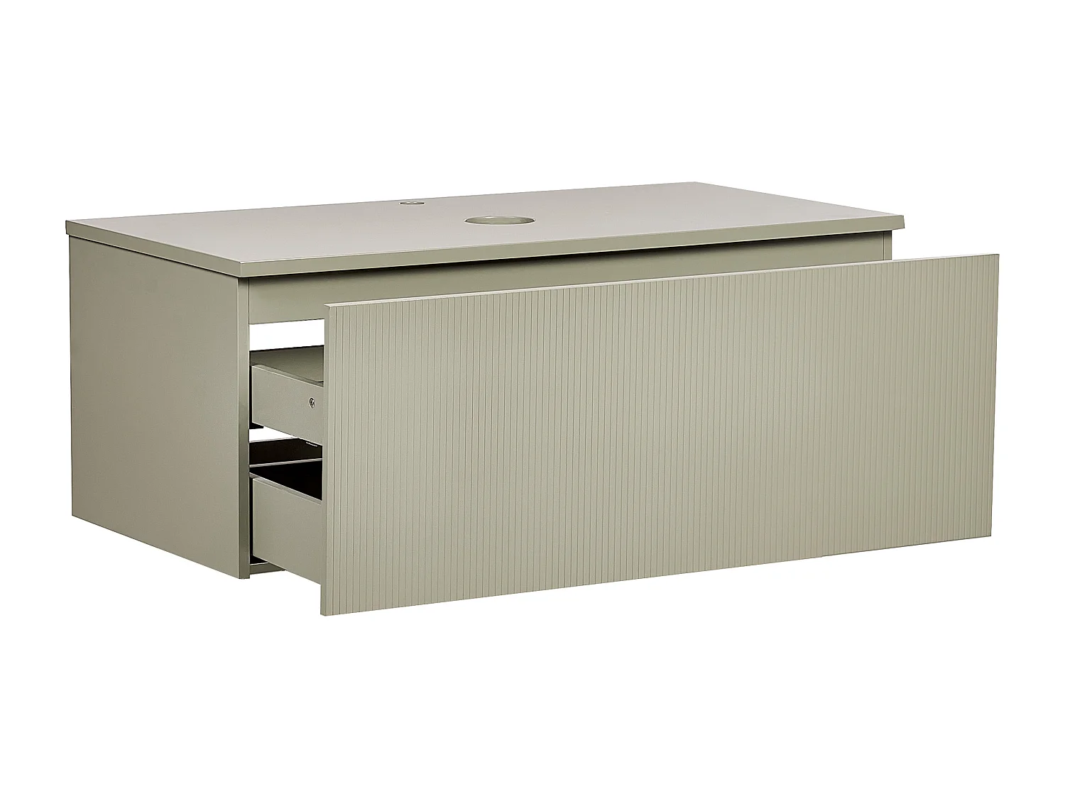 Waschbeckenunterschrank 100 x 52 cm grün mit Schubladen Hängeschrank Bad Alzira