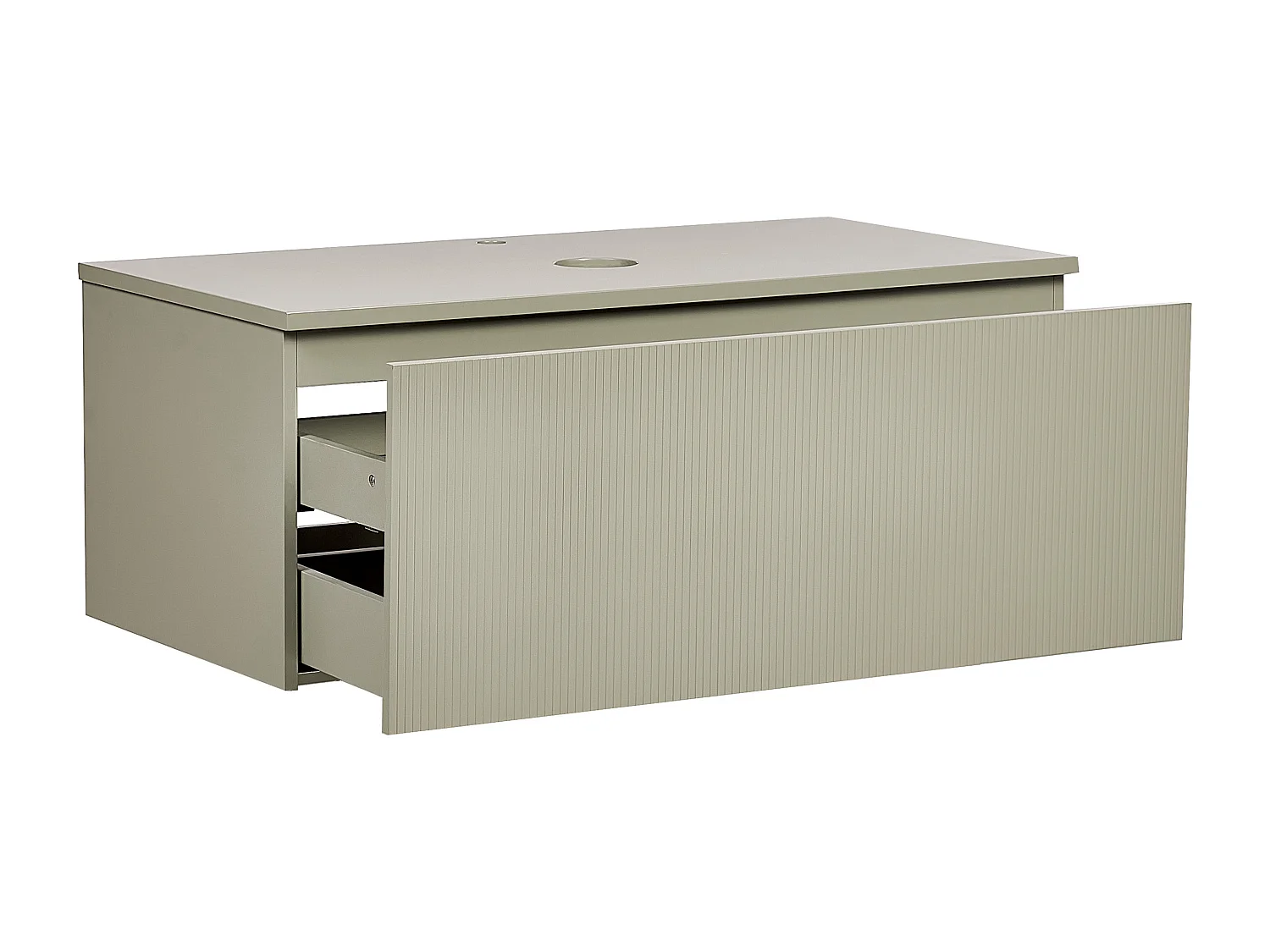 Waschbeckenunterschrank 100 x 52 cm grün mit Schubladen Hängeschrank Bad Alzira