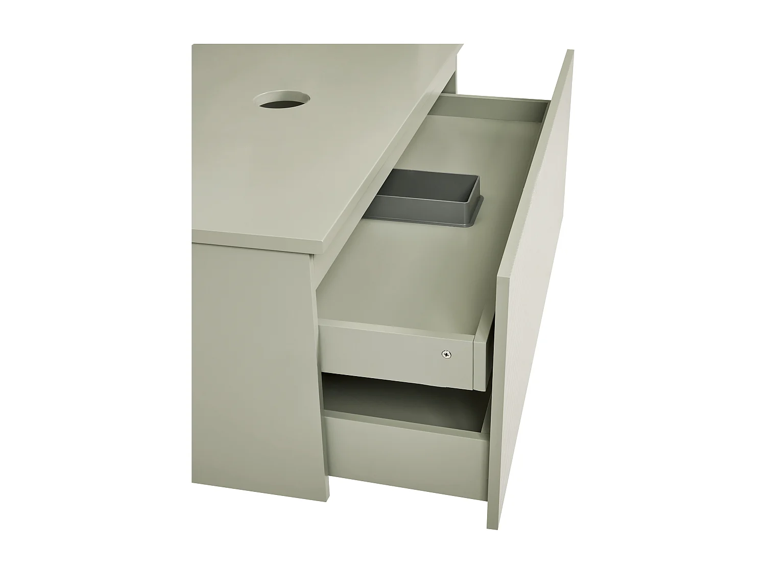 Waschbeckenunterschrank 100 x 52 cm grün mit Schubladen Hängeschrank Bad Alzira