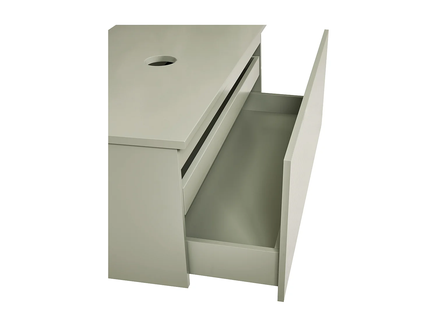 Waschbeckenunterschrank 100 x 52 cm grün mit Schubladen Hängeschrank Bad Alzira