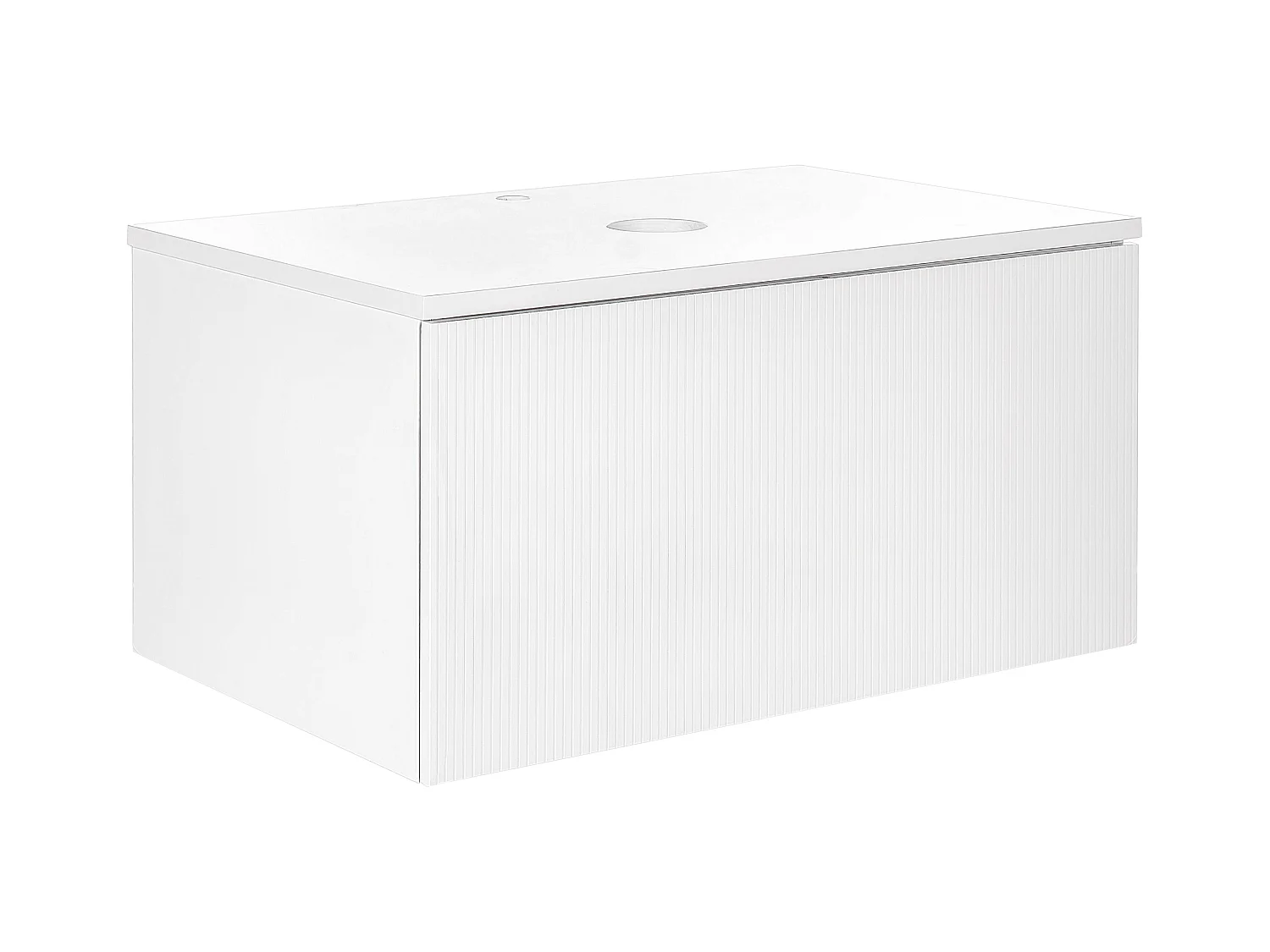 Waschbeckenunterschrank 80 x 52 cm weiß mit Schubladen Hängeschrank Bad Alzira