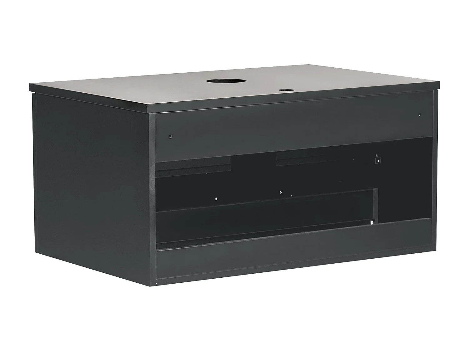 Waschbeckenunterschrank 80x52 cm schwarz mit Schubladen Hängeschrank Bad Alzira