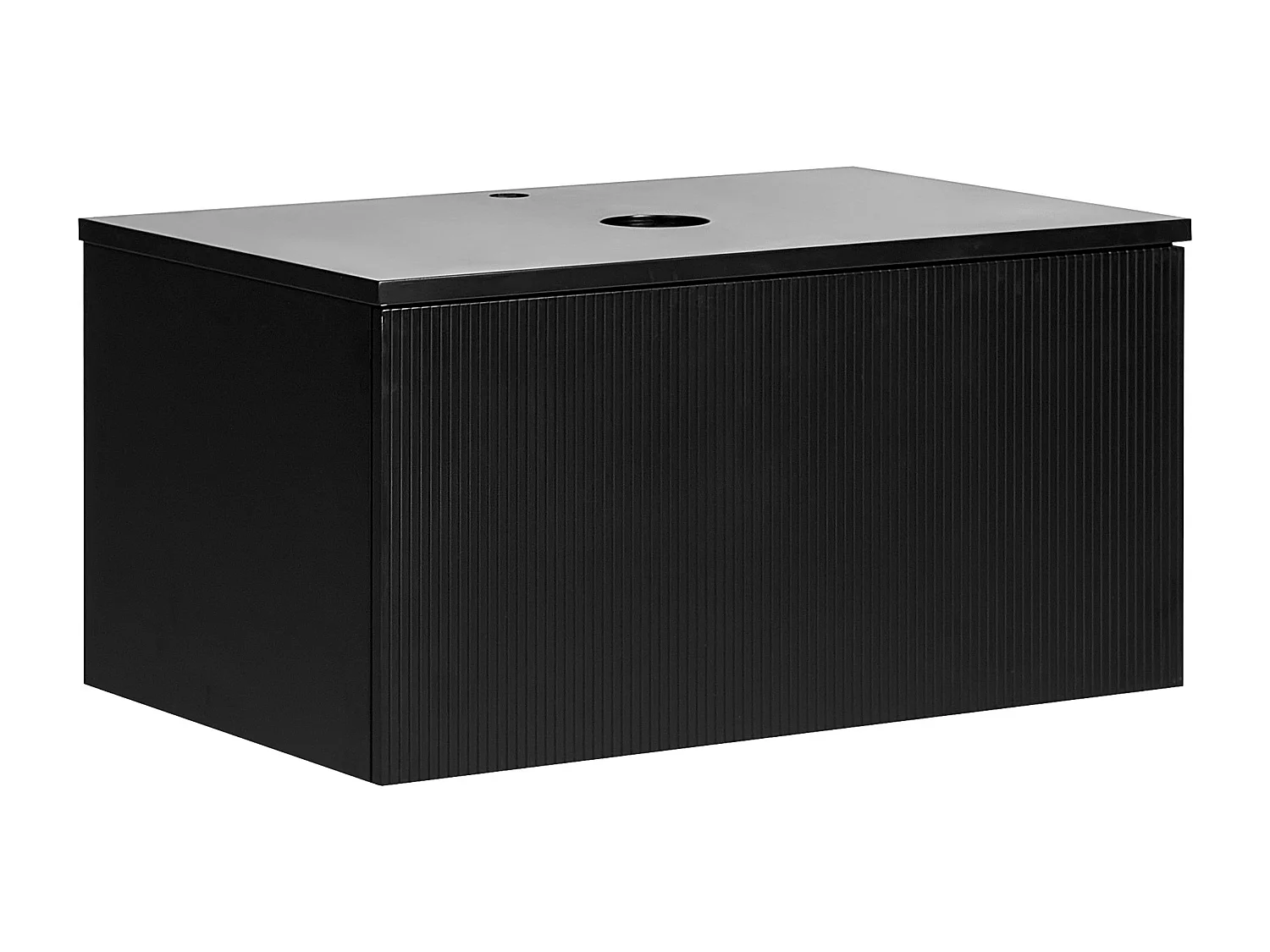 Mobile lavabo da parete ALZIRA 80 cm Nero