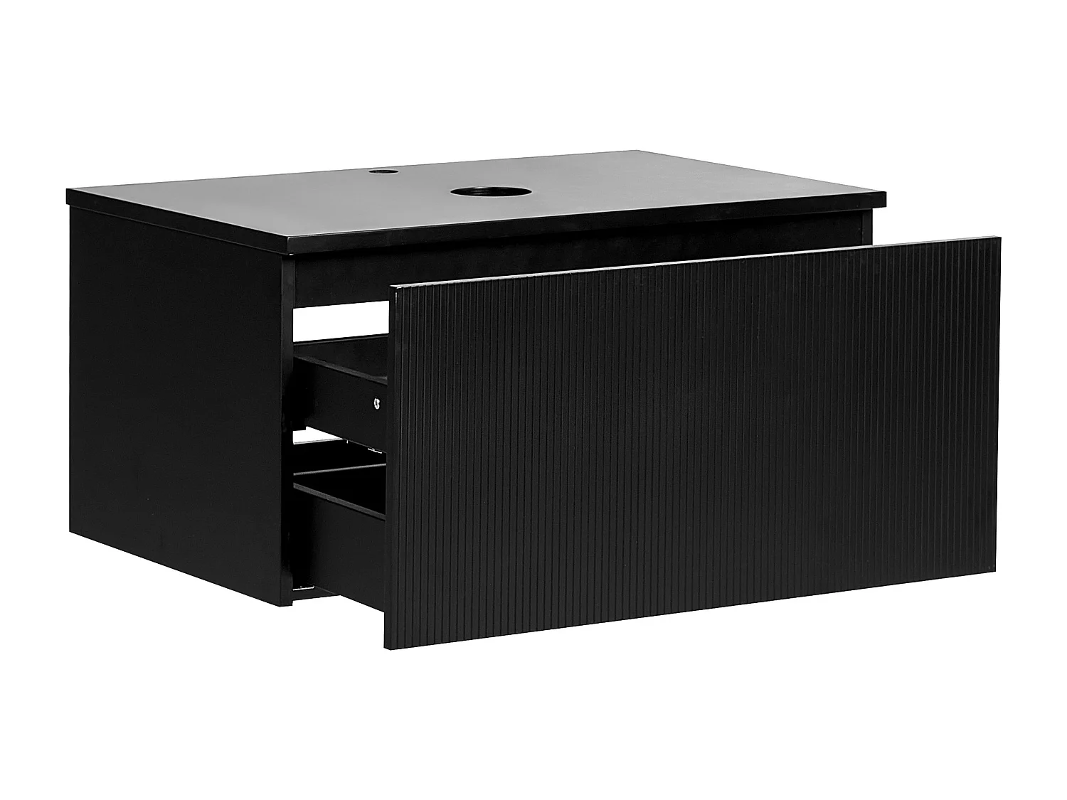 Mobile lavabo da parete ALZIRA 80 cm Nero