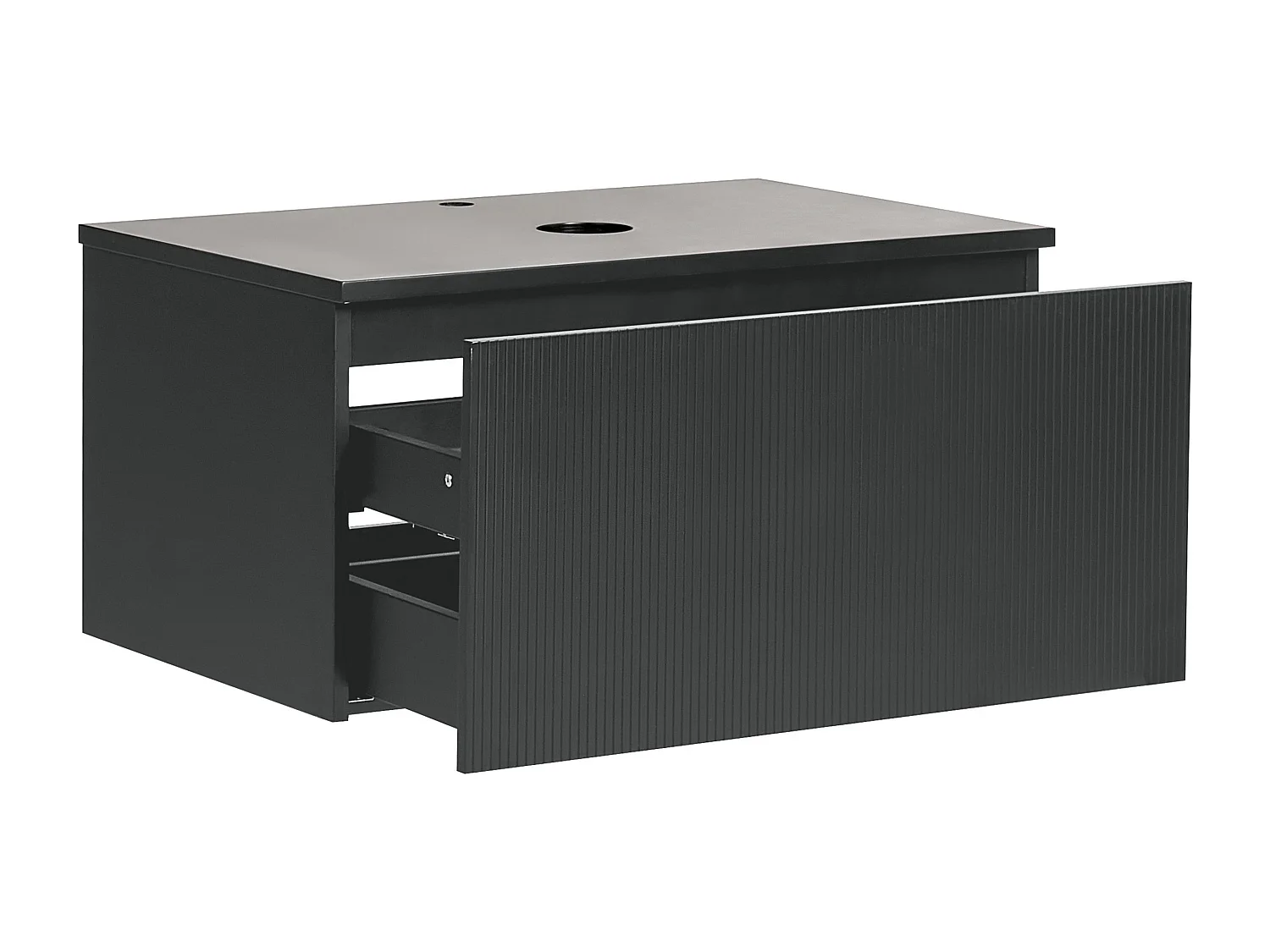 Mobile lavabo da parete ALZIRA 80 cm Nero