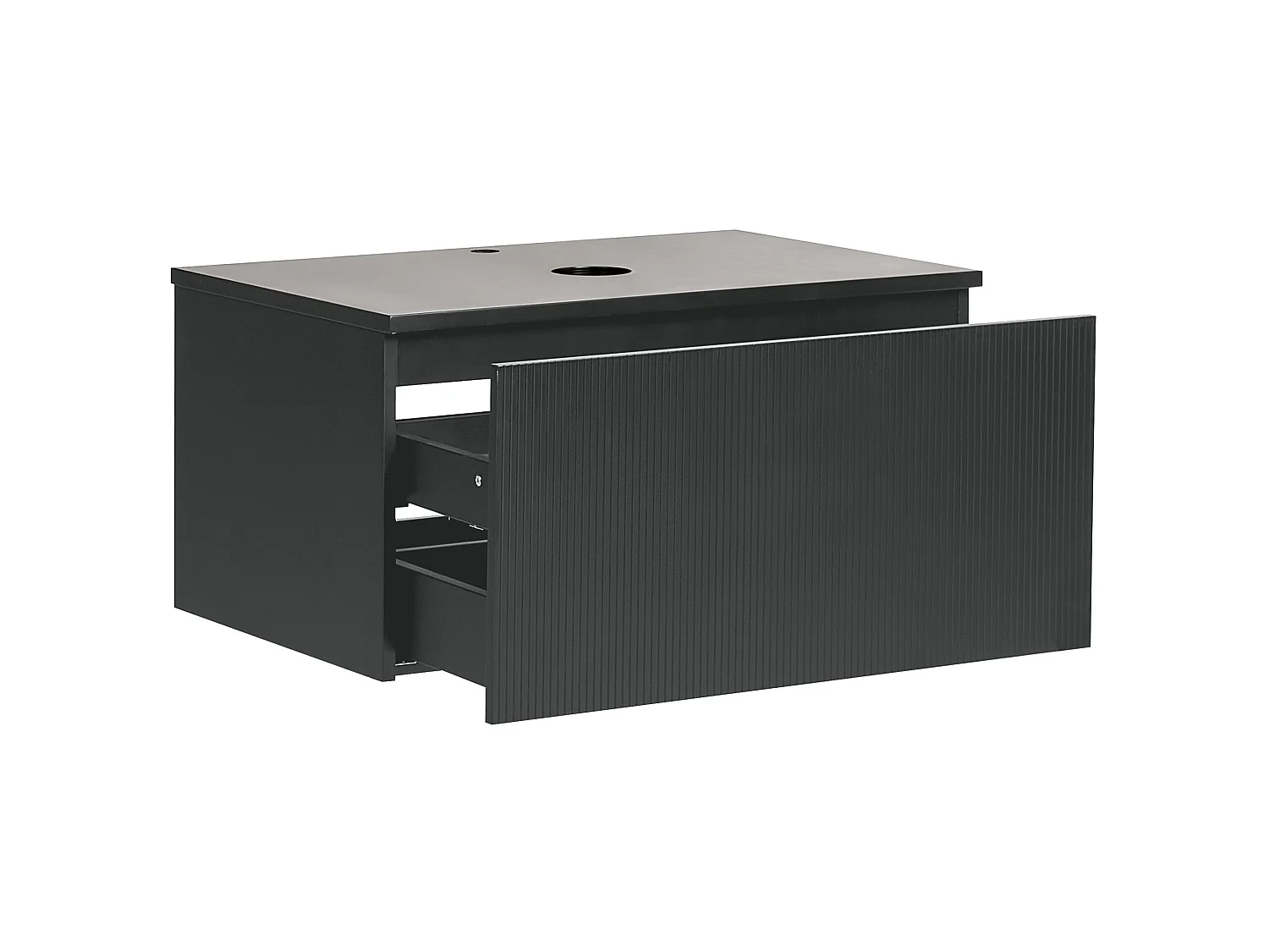 Meuble lavabo mural ALZIRA 80 cm Noir
