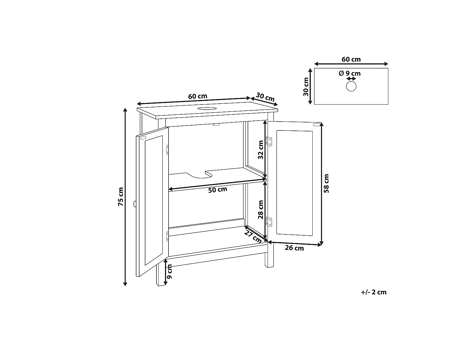 Vanity Unit ALAMOS 60 cm White
