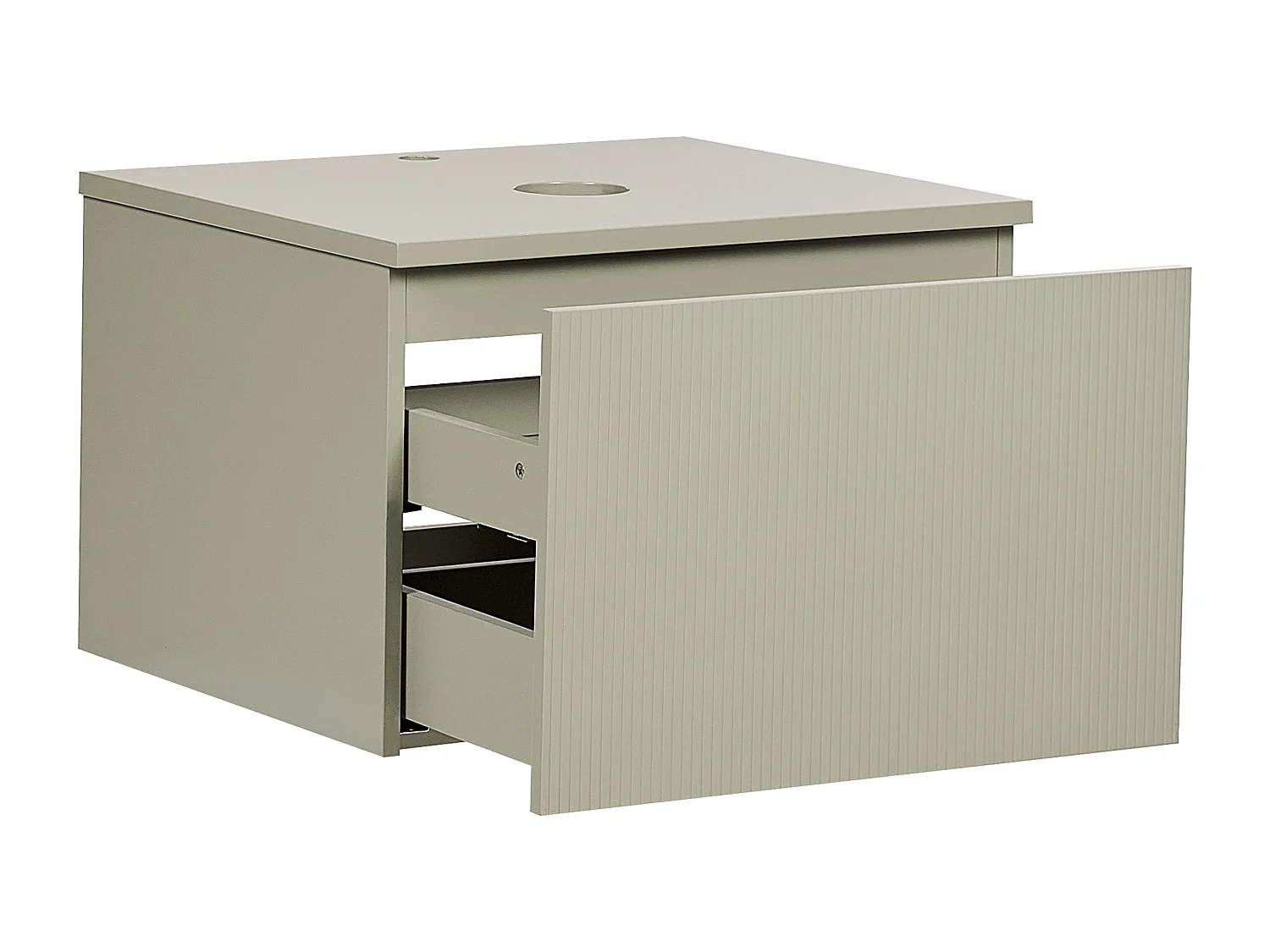 Waschbeckenunterschrank 60 x 52 cm grün mit Schubladen Hängeschrank Bad Alzira