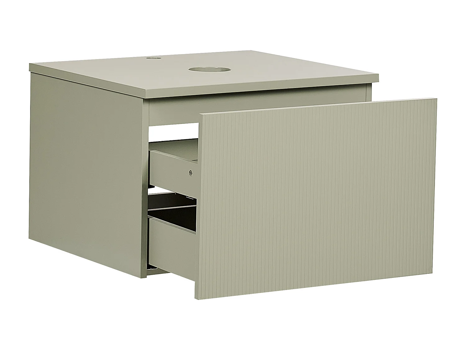 Waschbeckenunterschrank 60 x 52 cm grün mit Schubladen Hängeschrank Bad Alzira