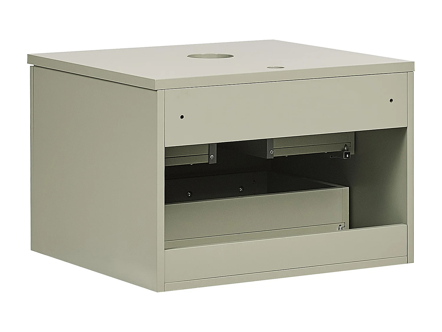 Waschbeckenunterschrank 60 x 52 cm grün mit Schubladen Hängeschrank Bad Alzira