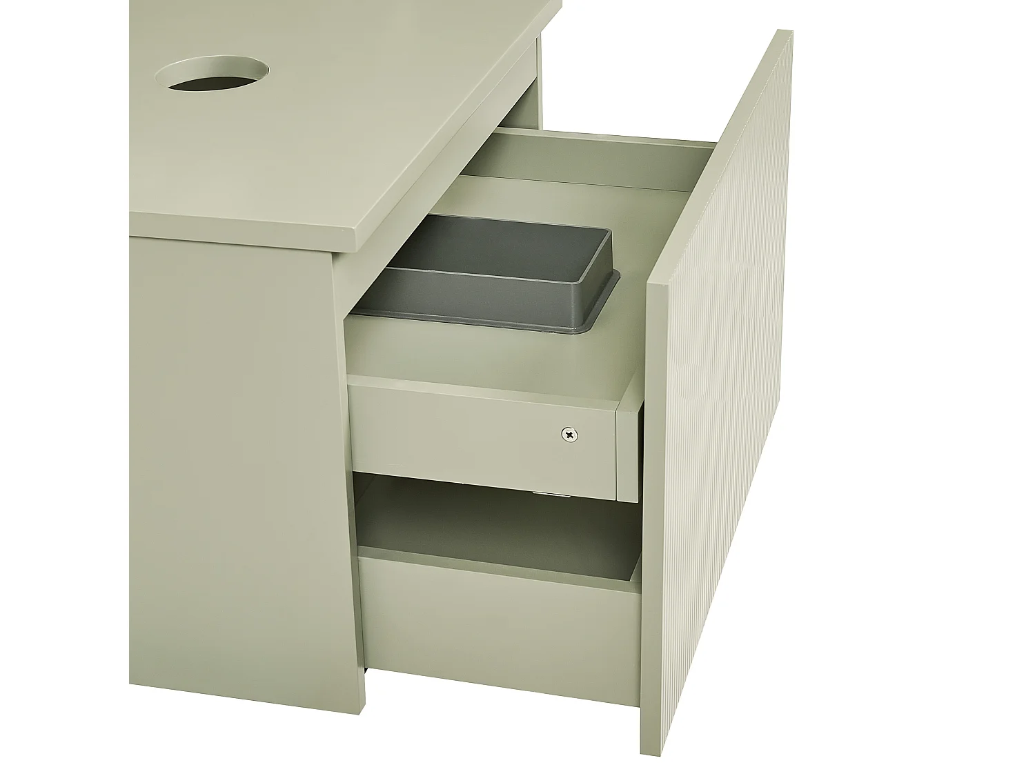 Waschbeckenunterschrank 60 x 52 cm grün mit Schubladen Hängeschrank Bad Alzira