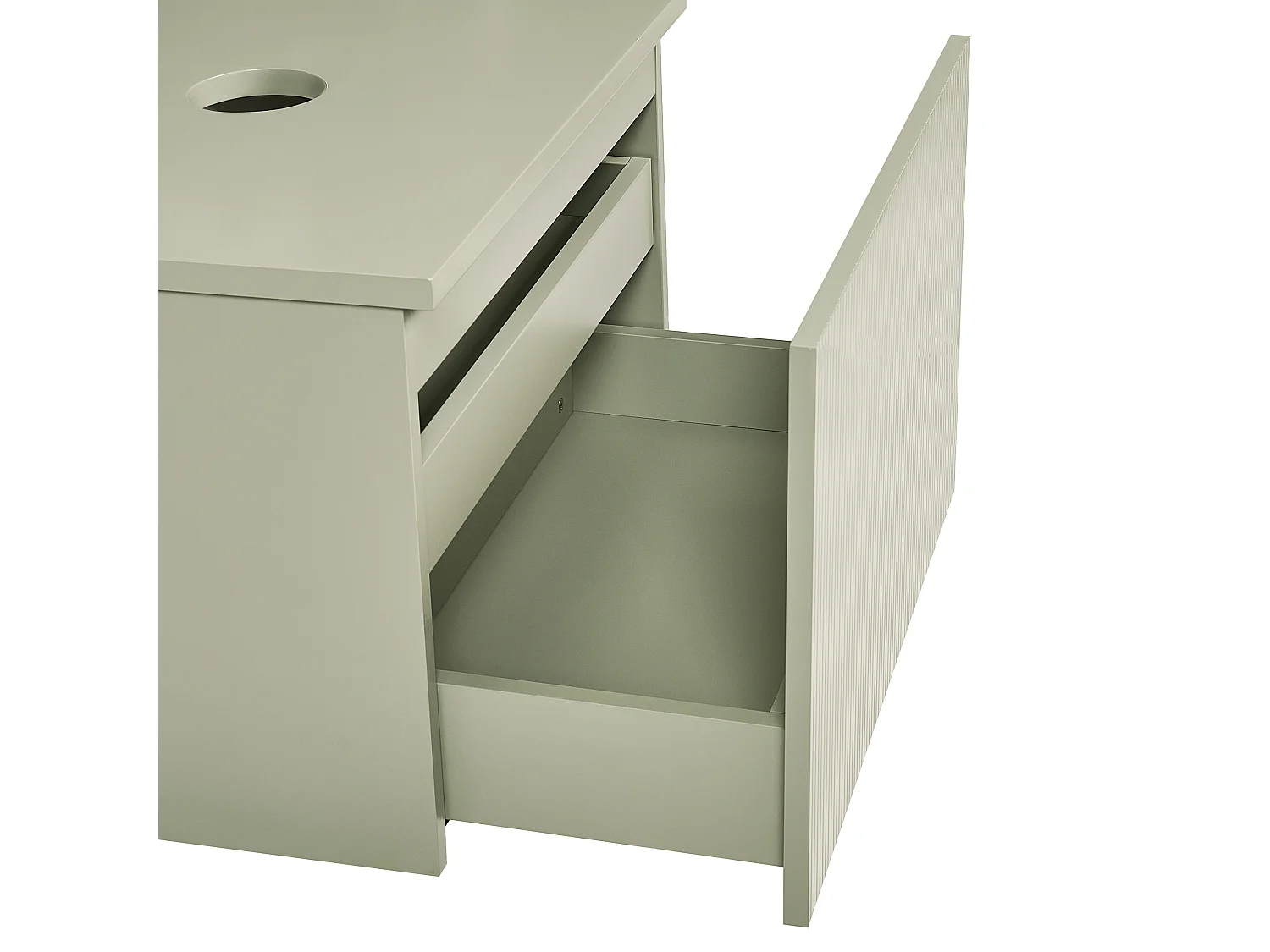 Waschbeckenunterschrank 60 x 52 cm grün mit Schubladen Hängeschrank Bad Alzira