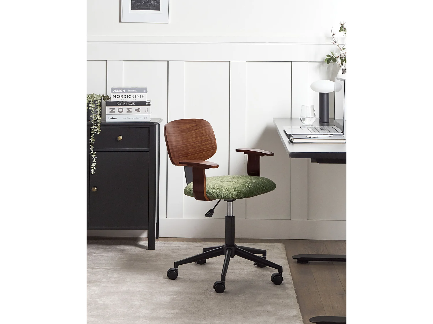Chaise de bureau GUNNISON Tissu Vert