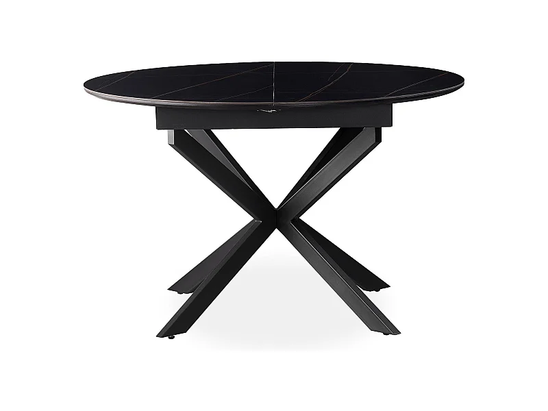 Table extensible Tyrese 160cm pieds en étoile et plateau Céramique Noir
