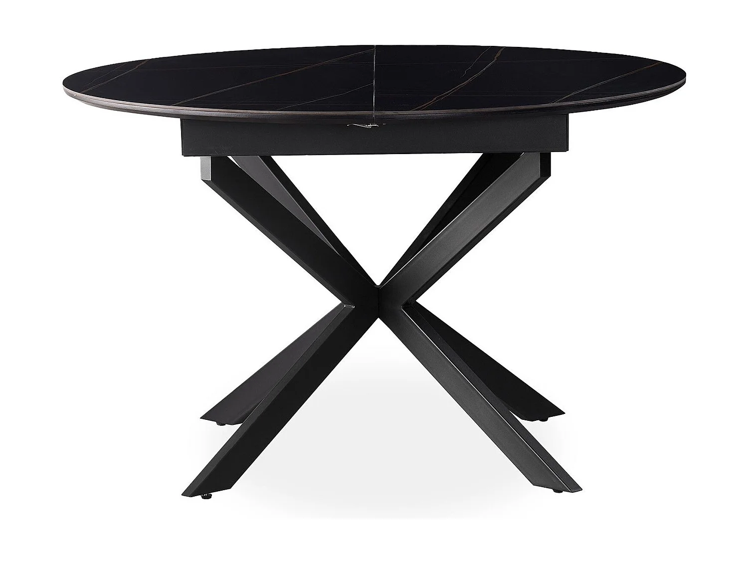 Table extensible Tyrese 160cm pieds en étoile et plateau Céramique Noir