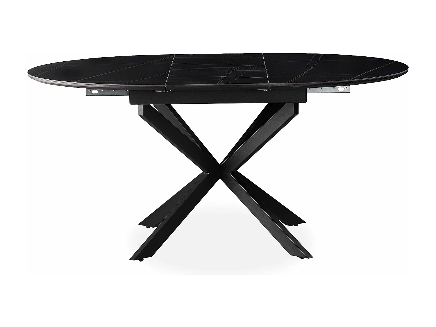 Table extensible Tyrese 160cm pieds en étoile et plateau Céramique Noir