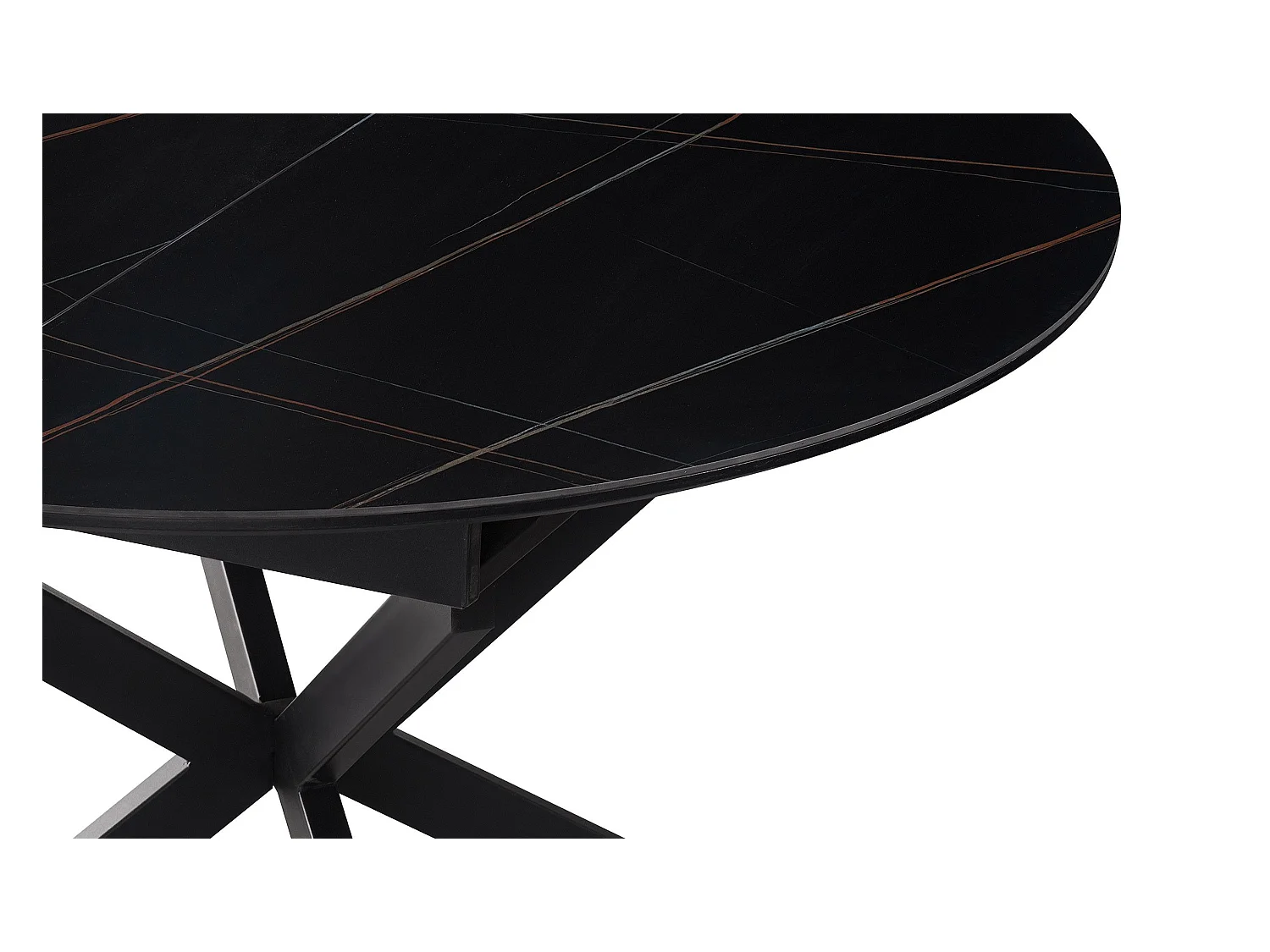 Table extensible Tyrese 160cm pieds en étoile et plateau Céramique Noir