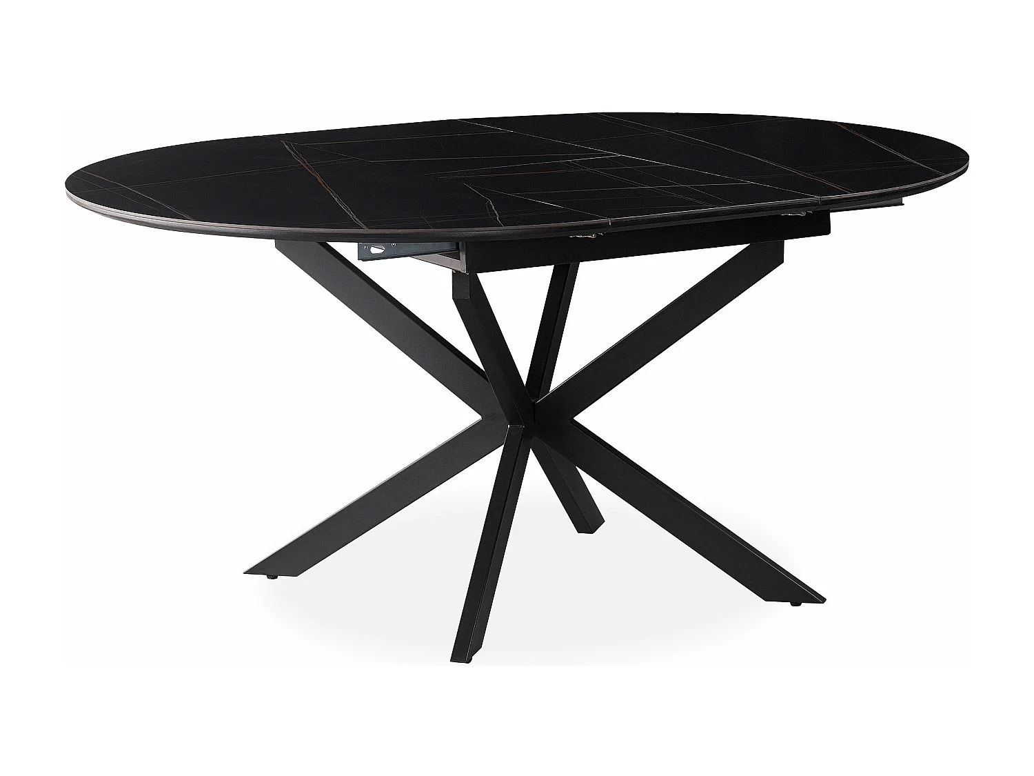 Table extensible Tyrese 160cm pieds en étoile et plateau Céramique Noir