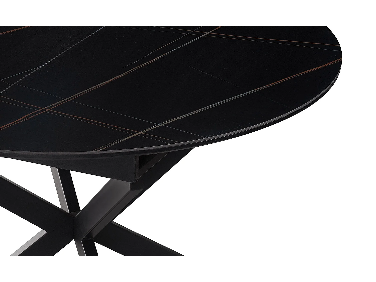 Table extensible Tyrese 160cm pieds en étoile et plateau Céramique Noir