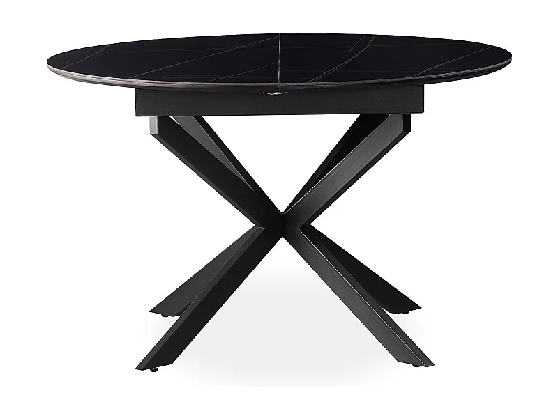 Table extensible Tyrese 160cm pieds en étoile et plateau Céramique Noir