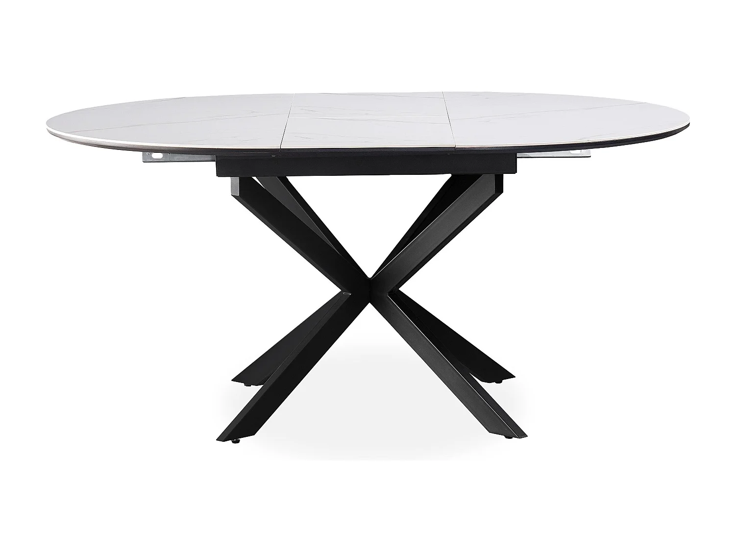 Table extensible Tyrese 160cm pieds en étoile et plateau effet marbre Blanc