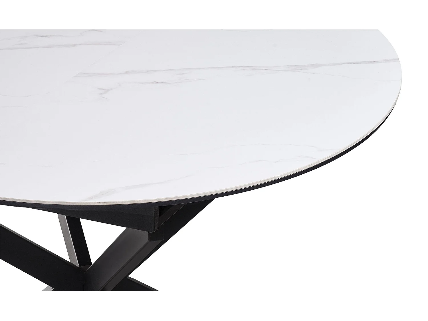 Table extensible Tyrese 160cm pieds en étoile et plateau effet marbre Blanc