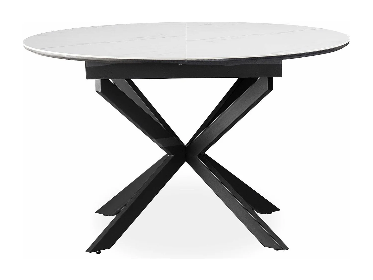 Table extensible Tyrese 160cm pieds en étoile et plateau effet marbre Blanc