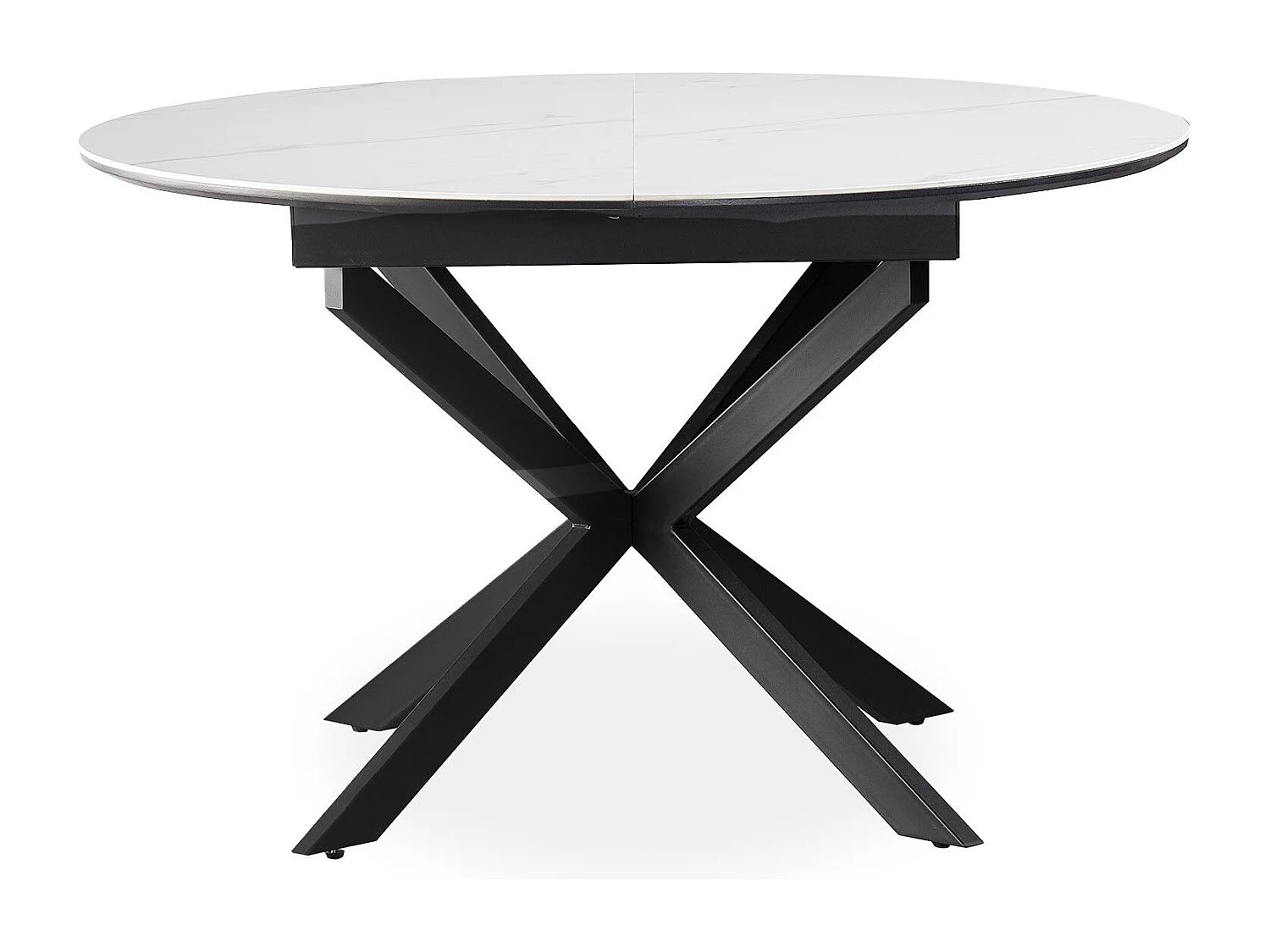 Table extensible Tyrese 160cm pieds en étoile et plateau effet marbre Blanc