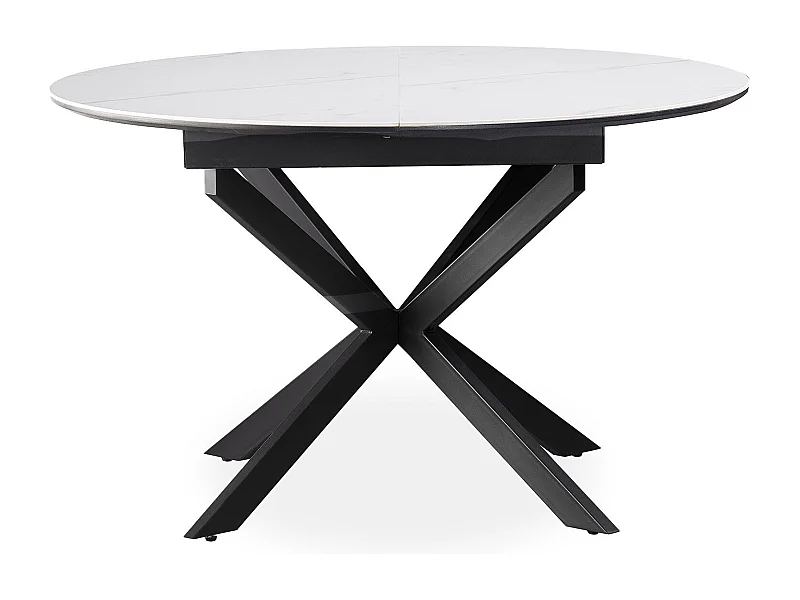 Table extensible Tyrese 160cm pieds en étoile et plateau effet marbre Blanc