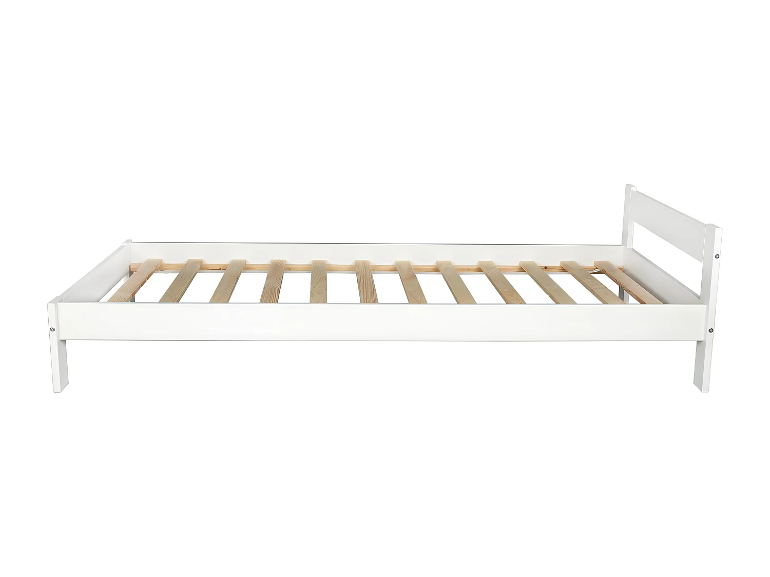 Lit d'Enfant en Bois natrurel 190x90cm : Alliance du Style Classique et Scandinave - Blanc