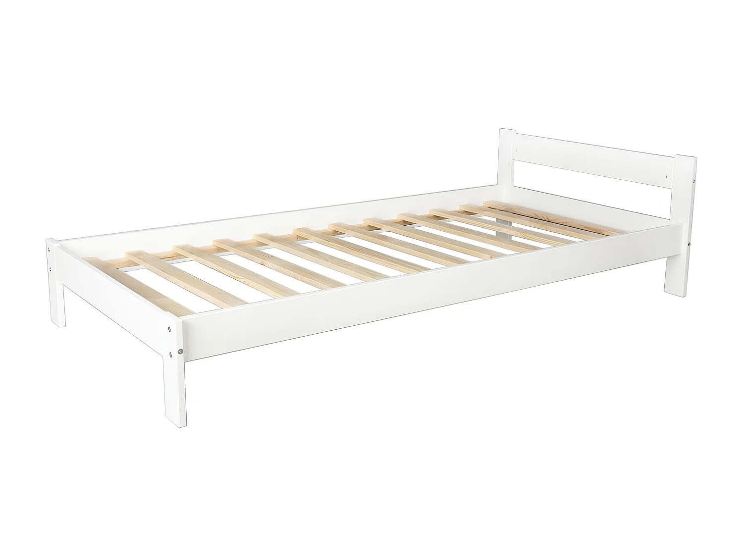 Lit d'Enfant en Bois natrurel 190x90cm : Alliance du Style Classique et Scandinave - Blanc