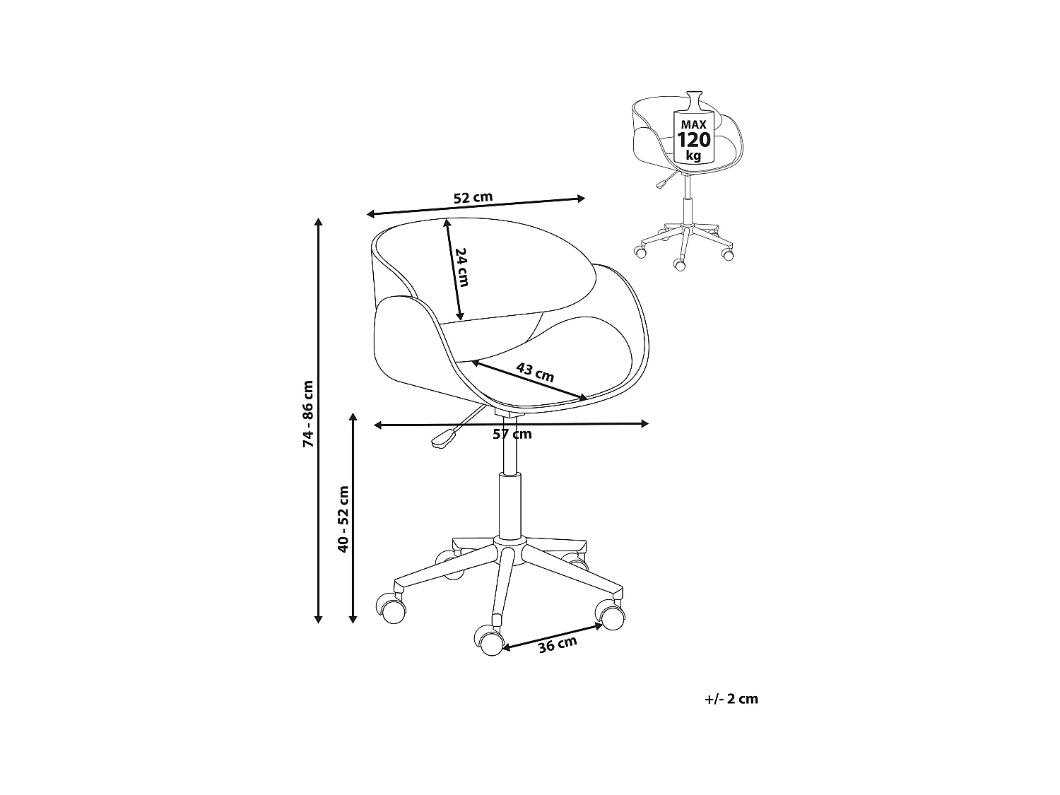 Bureaustoel Draaibaar PALATKA Kunstleer Wit