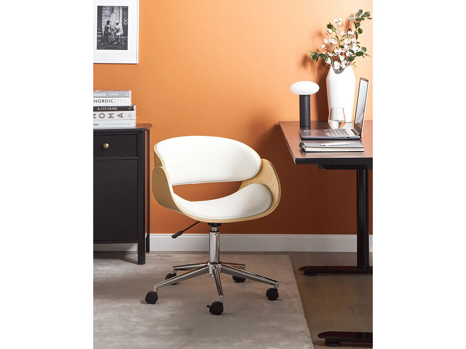 Krzesło biurowe Obrotowy PALATKA Ekoskóra Biały