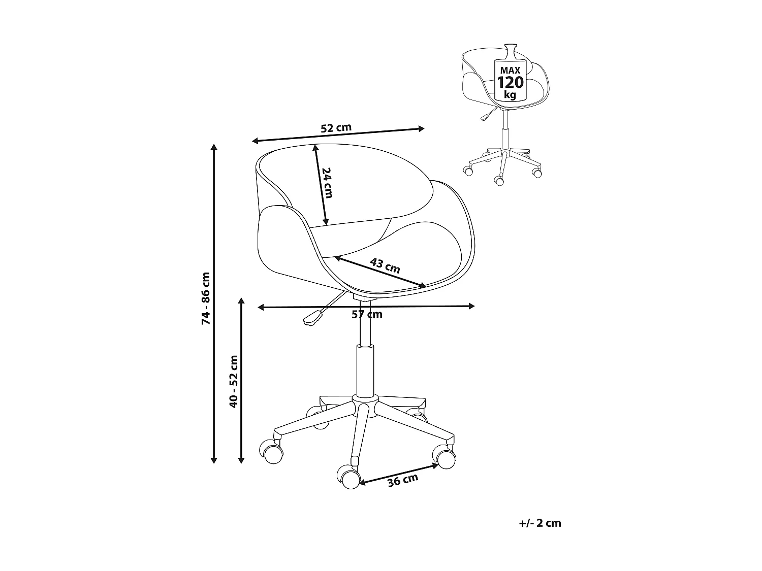 Krzesło biurowe Obrotowy PALATKA Ekoskóra Biały