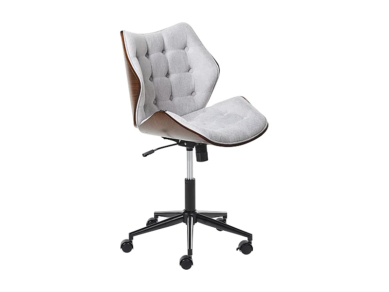 Chaise de bureau LOMPOC Lin synthétique Gris