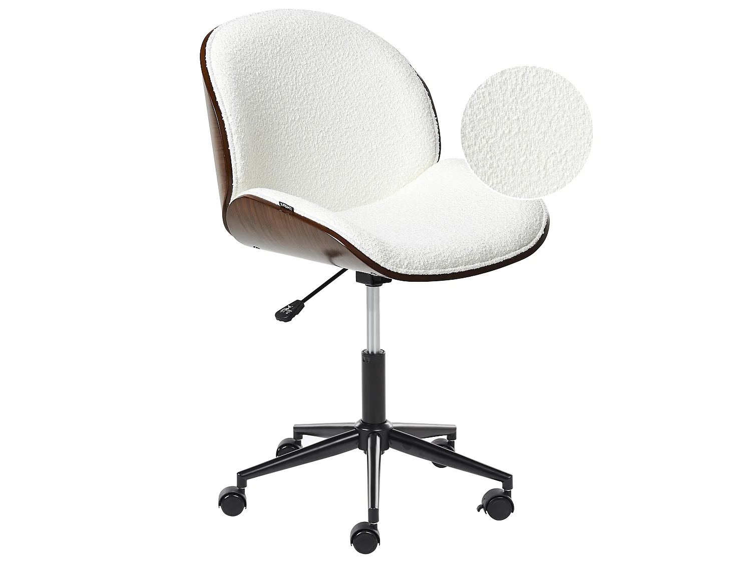 Chaise de bureau MENESHA Bouclé Blanc