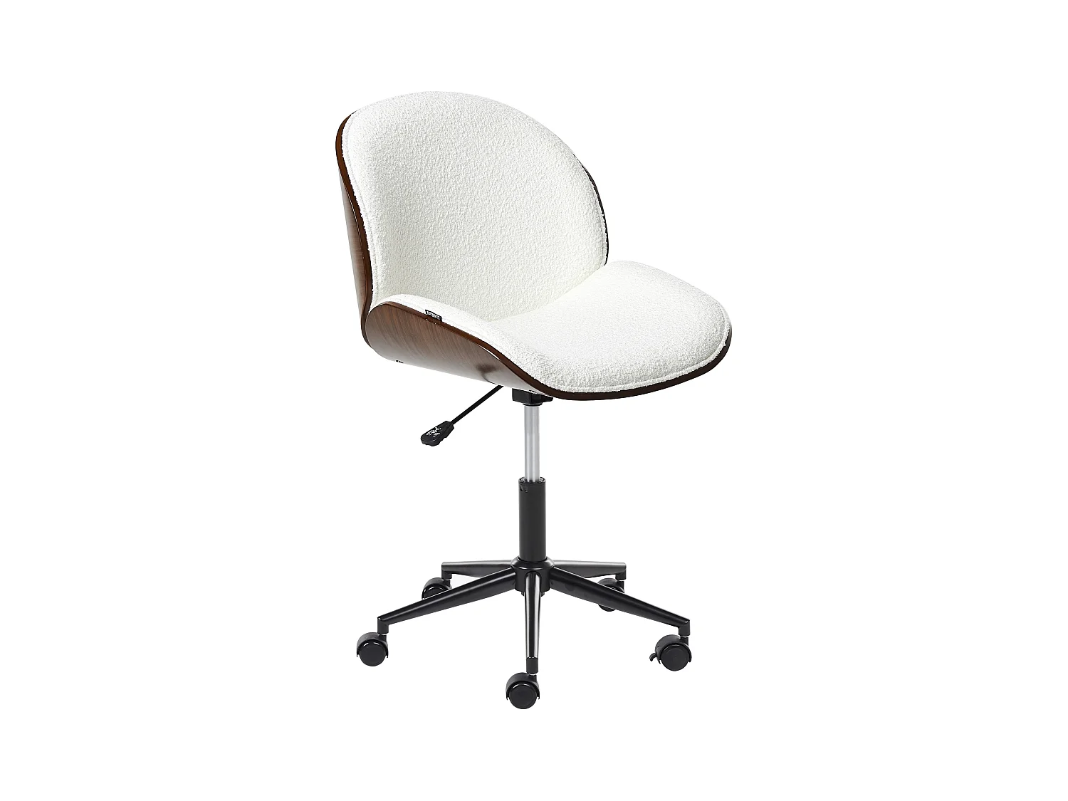 Chaise de bureau MENESHA Bouclé Blanc