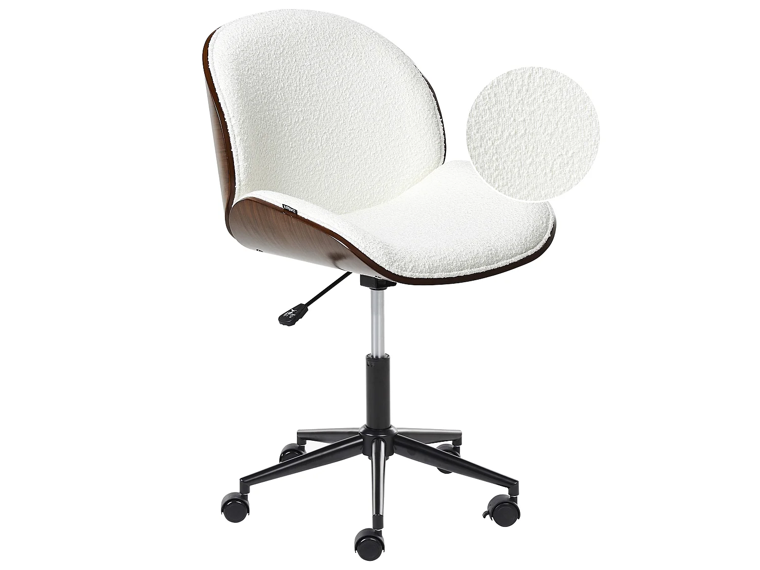 Chaise de bureau MENESHA Bouclé Blanc