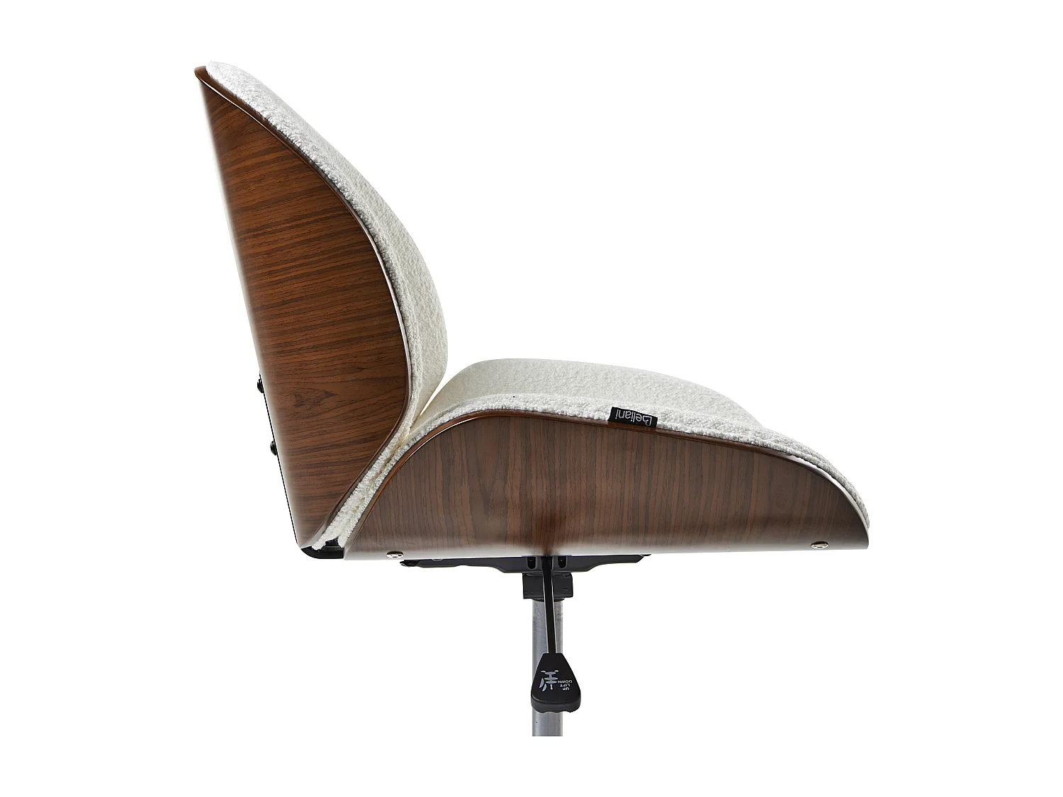 Chaise de bureau MENESHA Bouclé Blanc