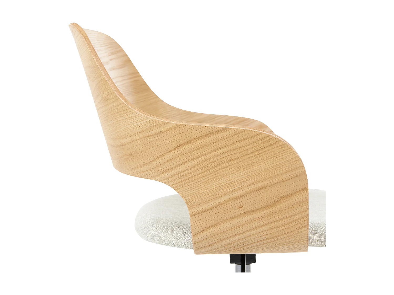 Chaise de bureau NOVATO Lin synthétique Beige clair
