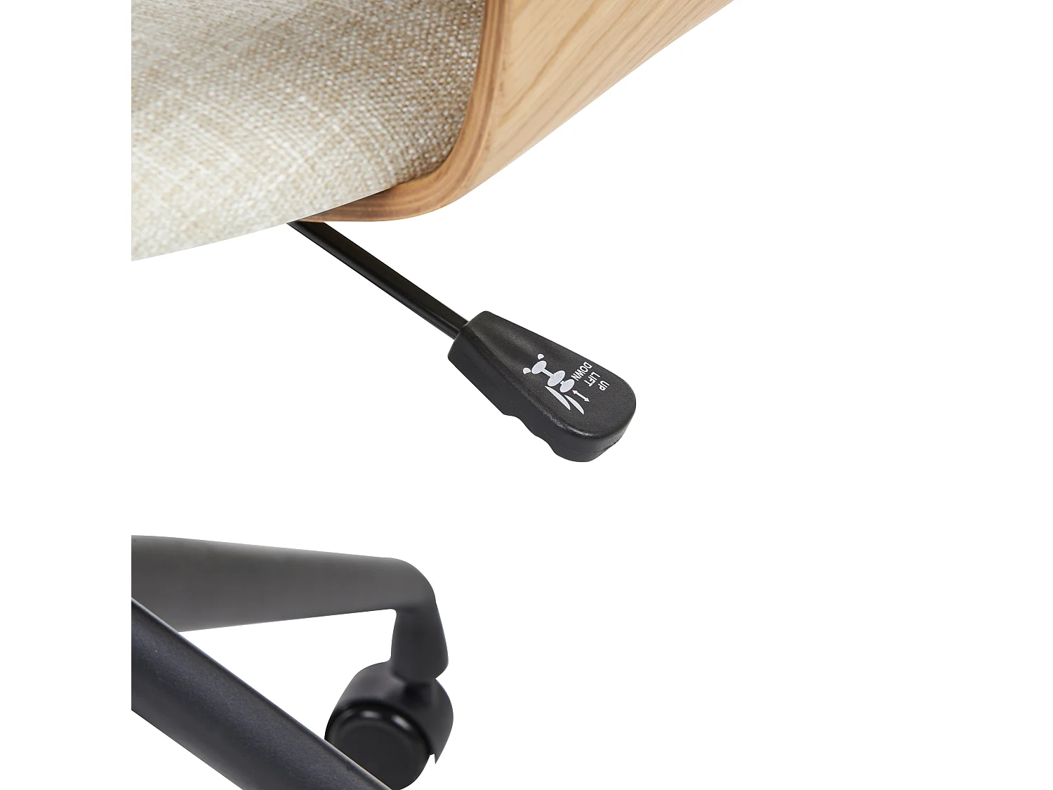 Chaise de bureau NOVATO Lin synthétique Beige clair