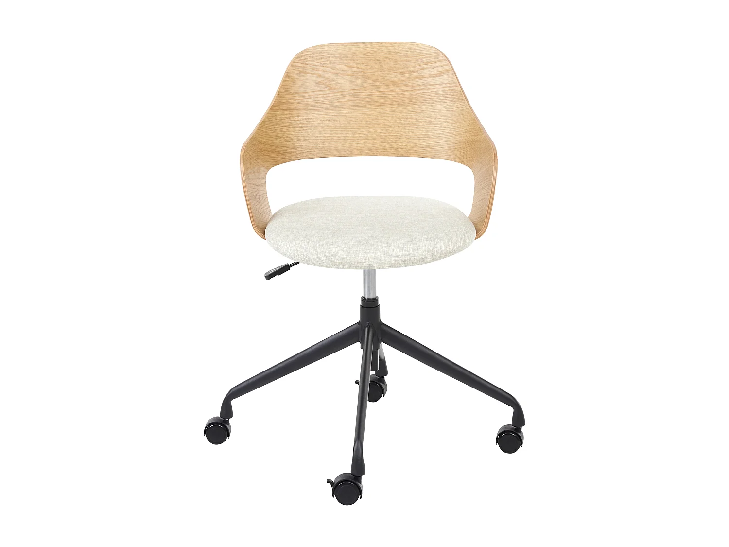 Chaise de bureau NOVATO Lin synthétique Beige clair